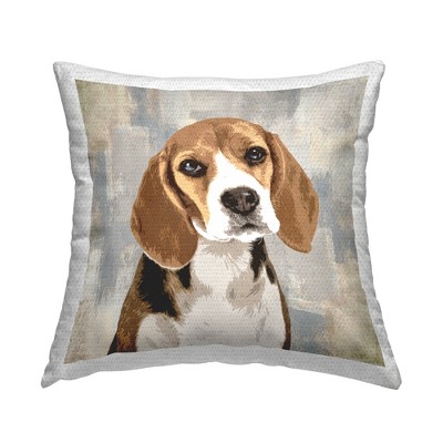 Stupell Industries Pet Beagle Portrait Abstract Beige Pattern