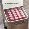 CIPACHO 60 Quart Outdoor Cooler Cart Rolling Ice Chest with Bottom Shelf and Bottle Opener for Backyard Deck Poolside Party - 4 of 4