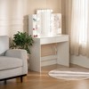 FurnitureR Vanity Desk with Mirror and Lights, Make Up Vanity Desk Set - Dressing Table with 2 Drawers and Storage Shelves, Power Outlet and USB Ports - 4 of 4