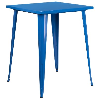 Merrick Lane Patio Dining Table with Metal Frame and Square Top