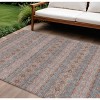Orange Copper And Gray Floral Medallion Washable Indoor Outdoor Area Rug - 2 of 4