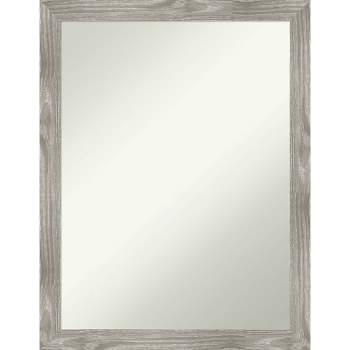 21" x 27" Non-Beveled Dove Gray Wash Square Wall Mirror - Amanti Art