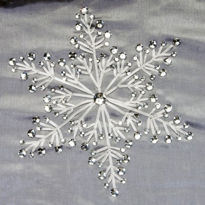 42" Silver Gray Polyester Snowflake Tree Skirt