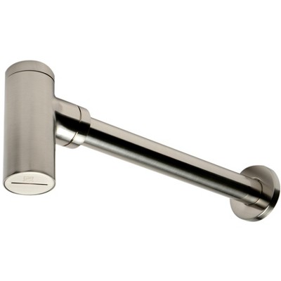 ALFI AB9005-BN Brushed Nickel Solid Brass Round Modern Decorative Bottle P-Trap