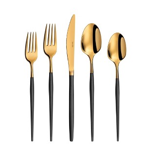 Amefa Soprano 20-piece Flatware Set - Black & Gold - 1 of 4