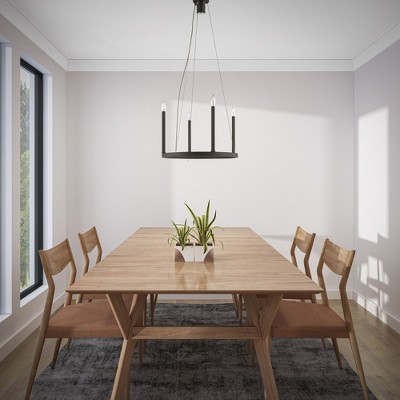 Bronze 5-Light Candle Chandelier with Steel Frame