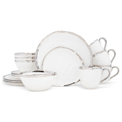 Corelle 18pc Vitrelle Embossed Bella Faenza Dinnerware Set White : Target