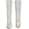 Perphy Women's Pointy Toe Glitter Stiletto Heel Knee High Boots - 3 of 4