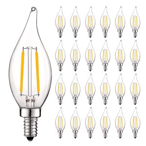Luxrite 4W Vintage Candelabra LED Bulbs Dimmable, 400 Lumens, 2700K Warm White, 40W Equivalent, UL Listed, E12 Base 24 Pack - 1 of 4