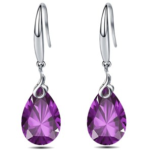 Paaaawaters 925 Sterling Silver 9x13mm Pear Shape Cubic Zirconia Drop Earrings for Women - 1 of 4