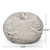 Airsurfer Large Gray Faux Fur Bean Bag Chair Cozy Faux Fur Bean Bag Chair Casual Seating for Bedroom or Living Room Relaxation - 2 of 4