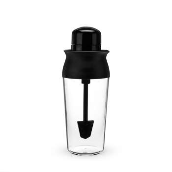 True Glass Cocktail Shaker With Cocktail Recipes, Clear Glass Shaker With  Strainer, 13.5 Oz : Target