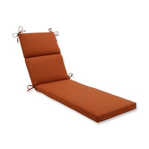 Outdoor Chaise Lounge Cushion - Burnt Orange Fresco Solid - Pillow Perfect, Brnt Org Sld