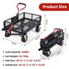 Folding Utility Mesh Steel Garden Carts and Wagons Heavy Duty 360lbs,Folding Utility Wagon Cart w Removable Mesh Sides - 3 of 4