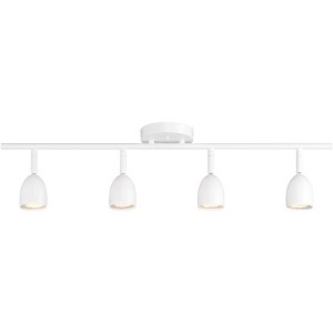 Pro Track 4-Light Heads LED Wall or Ceiling Track Light Fixture Kit 8.5 Watt GU10 Dimmable Directional White Modern Kitchen Bathroom 29 3/4" Wide - 1 of 4
