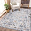 Washable Area Rug Vintage Distressed Flower Rug Non Slip Non Shedding Floor Carpet, Soft Low Pile Thin Rug - 3 of 4