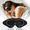 3D Deep Contoured Zero Pressure Sleep Eye Mask for Men and Women, Blackout Blindfold with Adjustable Strap for Travel, Home, Nap , Black - 2 of 4
