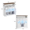 37" Sideboard Buffet Storage Cabinet, Coffee Bar Wood Kitchen Table, Rustic White - 2 of 4