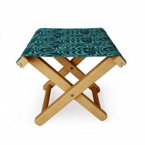 Holli Zollinger Maisey Teal Folding Stool - Deny Designs - image 1 of 3