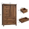 Acekool Wood Grain Dresser - 5-Drawer Chest with Sliding Barn Door - 2 of 4
