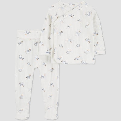 Image of Carter's Just One You® Baby Boys' 2pc Zebra Cardigan Set - White 3M