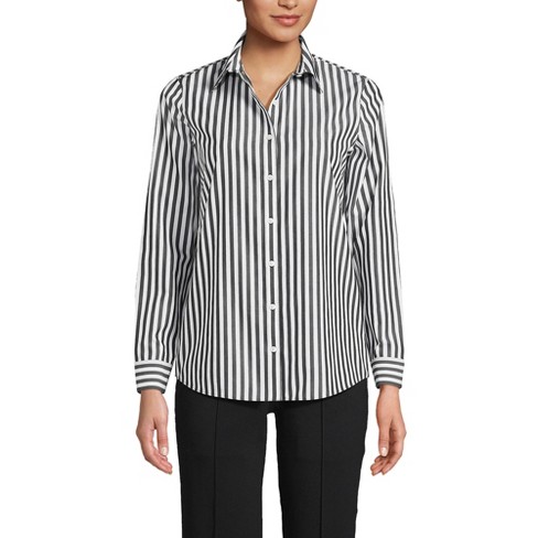 Soft Surroundings Bradd button shops Down Front Black w/White & Black Stripes Cover XS