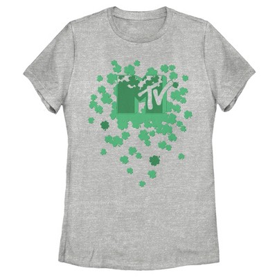 Women's Mtv St. Patrick's Day Shamrock Splatter Logo T-shirt : Target