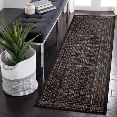 Midnight Stripe Flat Woven Synthetic Indoor/Outdoor Rug