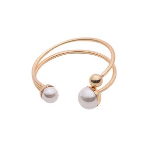 Women's Snowball Open Bangle Bracelet - Champayne Gold - 1 of 4