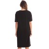 Just Love Womens Nightgown - Short Sleeve Henley Oversized Sleepwear Gown - 3 of 3