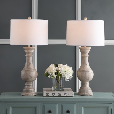 Savion 31.25" White Wash Polyresin Table Lamp Set
