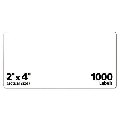 White Repositionable Inkjet Shipping Labels, 2" x 4", 250 Pack