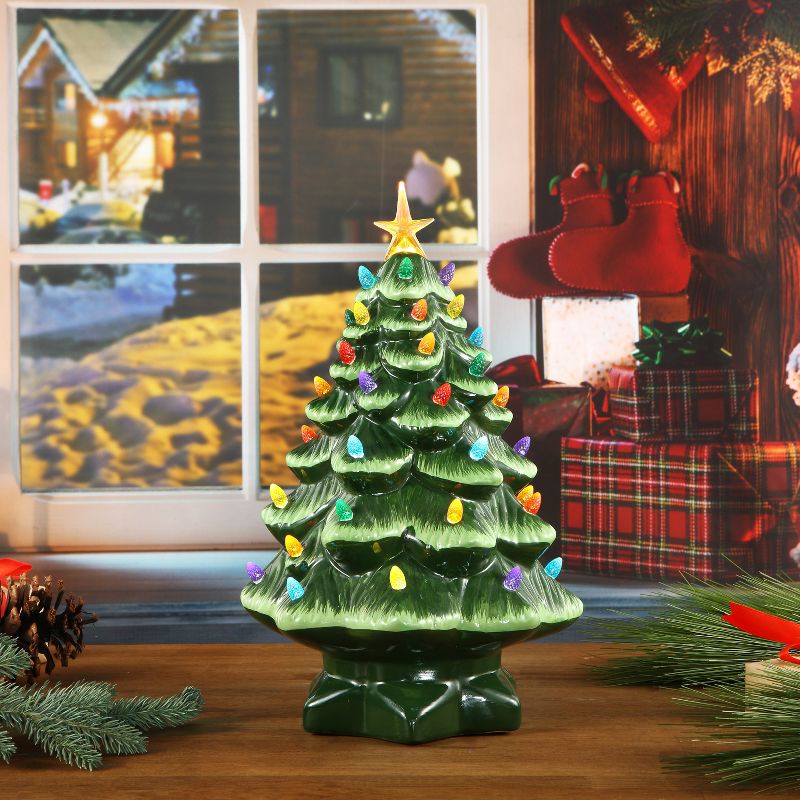 Mr. Christmas Medium 14" Nostalgic Ceramic Led Christmas Tree, 3 of 8