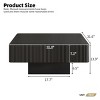 31.6" Square Fluted Coffee Table,Modern Minimalist Center Table,Chunky Centerpiece for Living Room-Baofuwish - 4 of 4