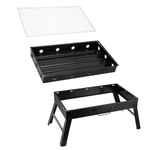SEVOBAL Grill Cookware Portable Foldable BBQ Grill, Compact Charcoal for Camping, Travel, Lightweight Outdoor Cooking, Black, 17.7"*17"*11" - 1 of 4