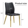 AZL1 Life Concept Accent Chairs 4 Dieval Modern Chair Made of PU Material with Soft Cushions and Golden Metal Legs, Black, 16.9"*17.9"*34.3" - 3 of 4