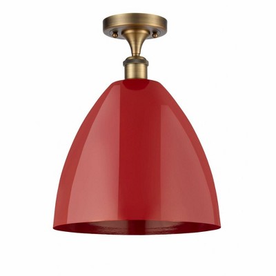 Plymouth Dome - 1 Light Semi-Flush Mount In Industrial Style-14.75 Inches Tall and 12 Inches Wide