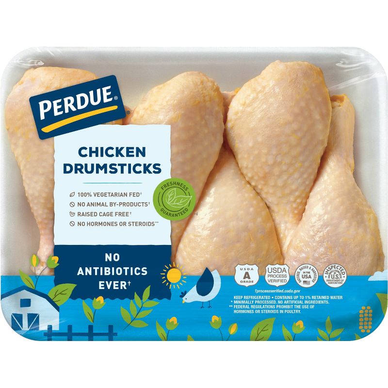 Perdue Antibiotic Free Chicken Drumsticks - 1.6-2.2 lbs - price per lb, 1 of 7