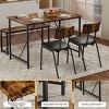 Gulches 4-Piece Dining Table Set with Imitation Marble Top 1 Table, 2 Faux Leather Chairs and 1 Bench for Home/Kitchen/Living Room - 4 of 4