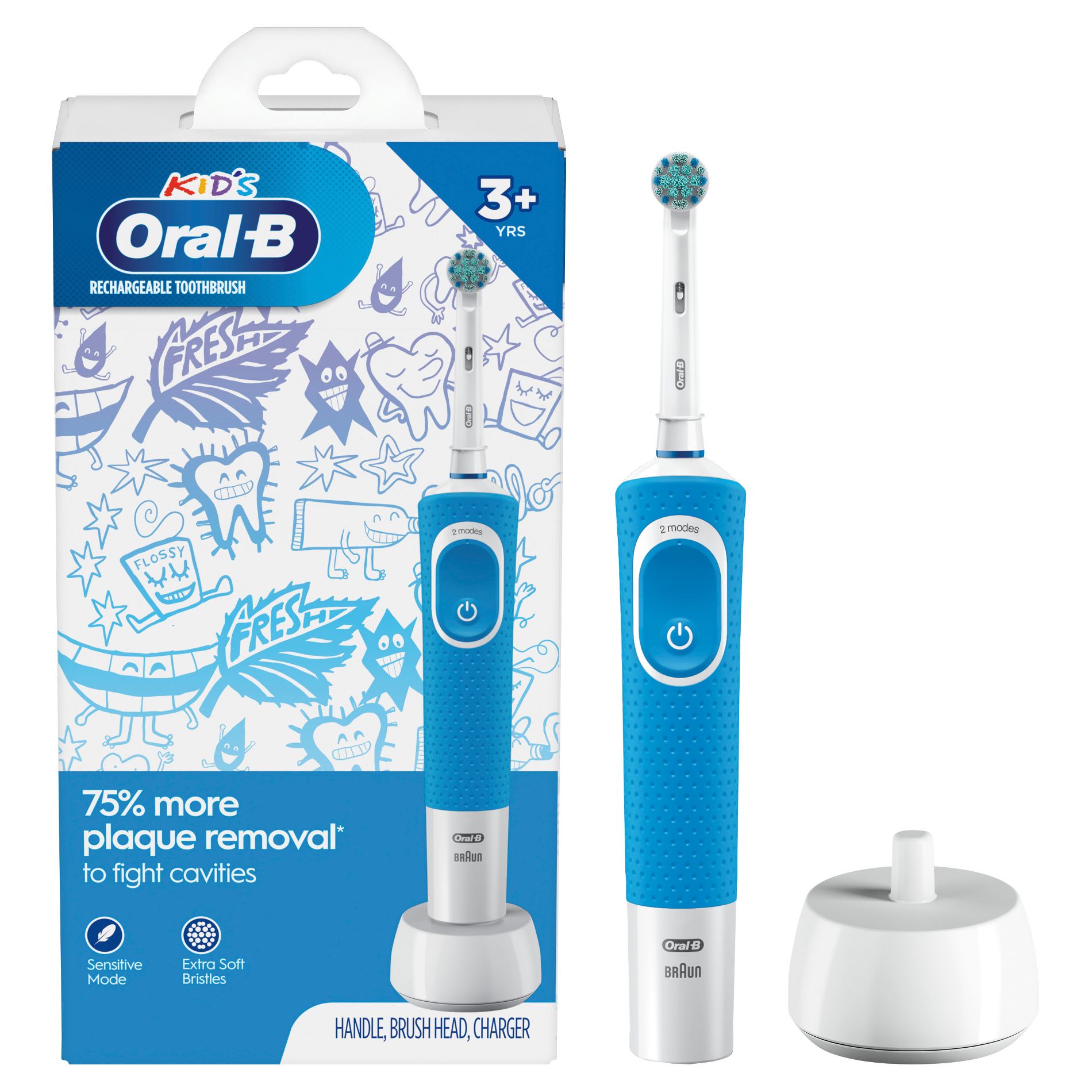 Oral-B Kids' Electric Toothbrush with Sensitive Brush Head and Timer