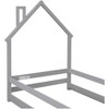 Acekool Twin House Bed Frame with Guardrails, Modern Pine Wood Platform, House-Shape Headboard, For Kids Room, Grey - 3 of 4