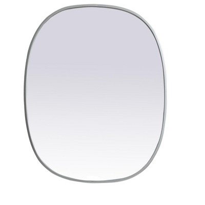 Elegant Lighting Metal Frame Oval Mirror 24x30 Inch in Silver