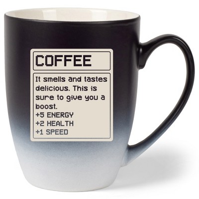 100 North Video Game 10 Ounce Black and White Two Toned Ombre, Comfortably Fits Your Hands, Ceramic Tea Coffee Cup Mug, Coffee. It Smells and Tastes