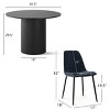 5-Piece 41.5" Dining Set for 4,Pedestal Black Round Dining Table with 4 Armless Dining Chair for Living Room,Dining Room,Farmhouse-Tanpinhause - 4 of 4