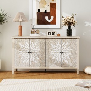 Vynxaria Sideboard Buffet Cabinet, Storage Cabinet with Storage,Modern Storage Cabinet with 4 Doors & Adjustable Shelves - 1 of 4