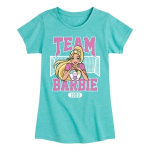 Girls' - Barbie - Team Barbie Soccer- Girls Fitted Short Sleeve Graphic T-Shirt Fitted Short Sleeve Graphic T-Shirt - 1 of 4