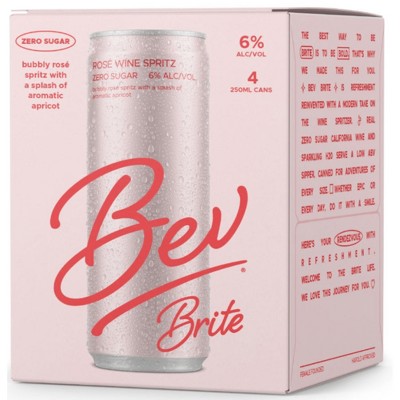 Bev Brite Rosé Wine - 4pk/250ml Cans : Target