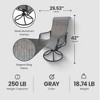 Four Seasons Courtyard Tuscany 6 Piece Outdoor Patio Swivel Rocker Seats Furniture Chair Set with Armrest, Black Aluminum Frame and Sling Fabric, Gray - 3 of 4