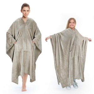 Tirrinia Blanket Comfy Plush Fleece Wearable Blanket for Adult Women Men Kids Throw Wrap Cover Indoors or Outdoors , 55''x 80'' - 1 of 4