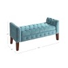 Velvet Tufted Storage Settee Bench - HomePop - 2 of 4